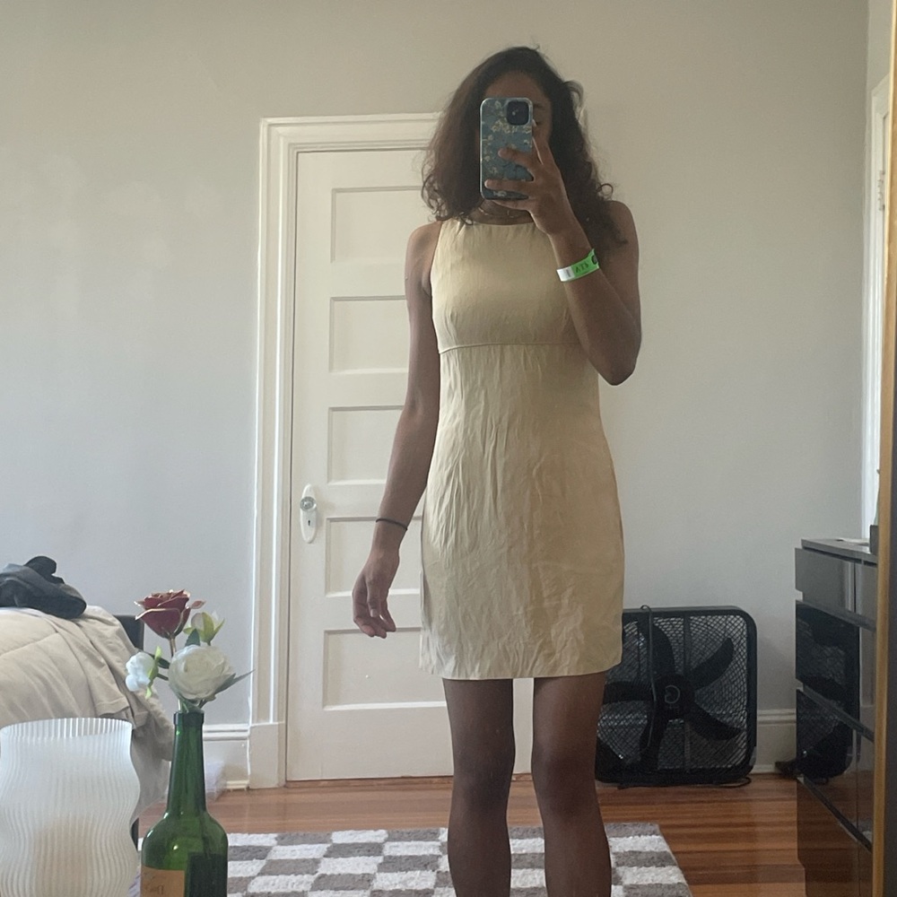VTG ⏰ ANN TAYLOR pastel yellow a line mini dress - Picture 6 of 8